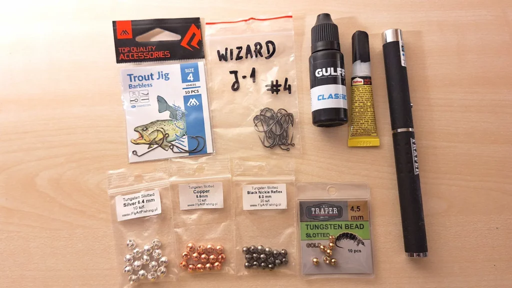 materiały potrzebne do wolframowych główek jigowych